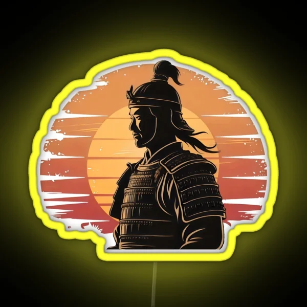 Sunset Samurai Warrior Graphic Led RGB Neon Sign
