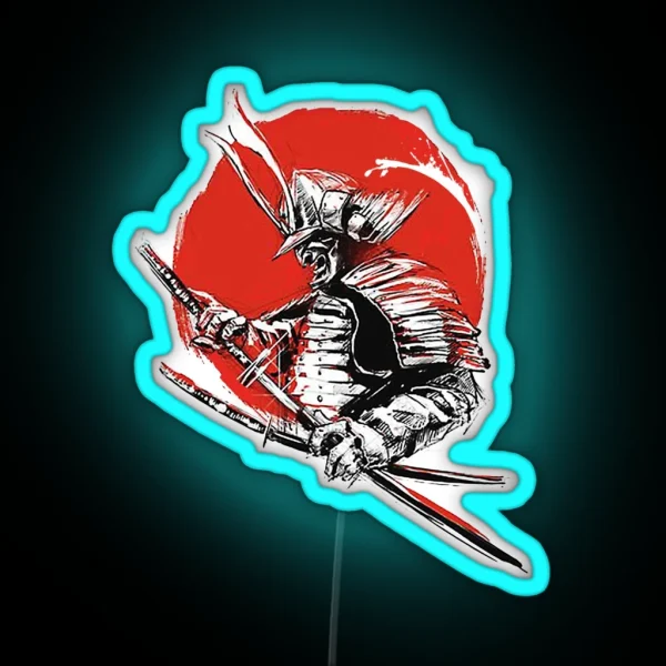 Sunset Samurai Warrior RGB Neon Sign