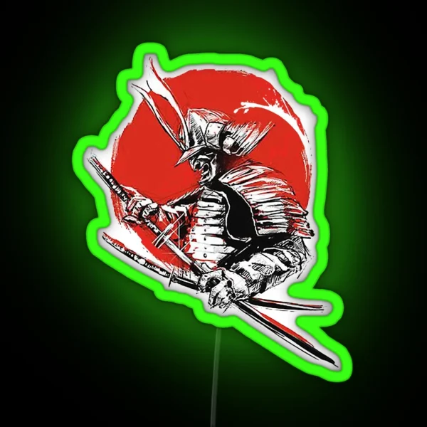 Sunset Samurai Warrior RGB Neon Sign