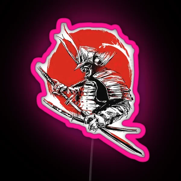 Sunset Samurai Warrior RGB Neon Sign