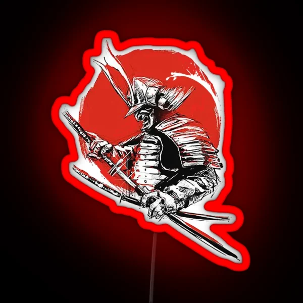 Sunset Samurai Warrior RGB Neon Sign