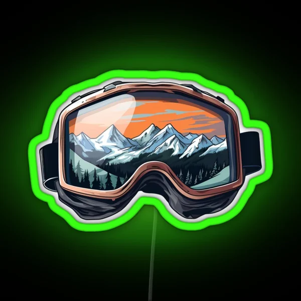 Sunset Ski Goggles Sledding Goggles Winter RGB Neon Sign