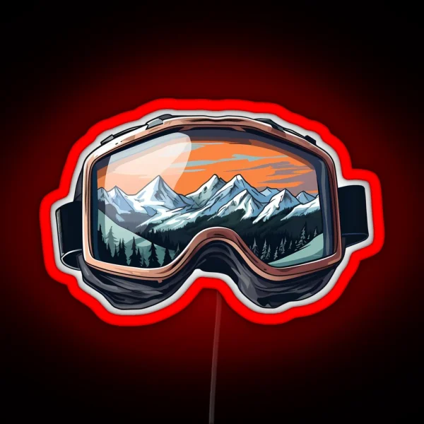 Sunset Ski Goggles Sledding Goggles Winter RGB Neon Sign