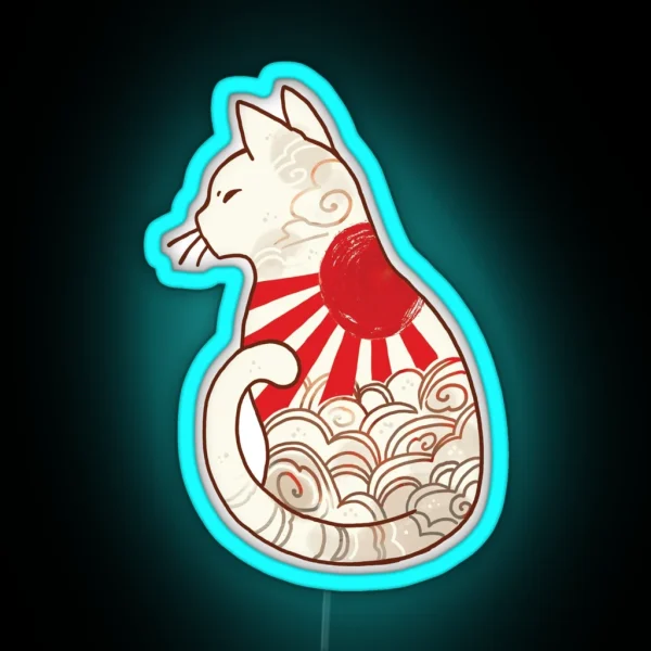 Sunset Spirit Cat RGB Neon Sign