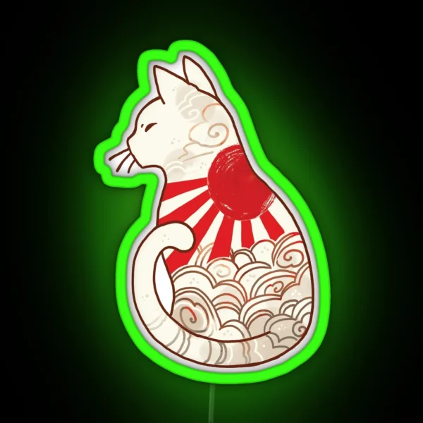 Sunset Spirit Cat RGB Neon Sign