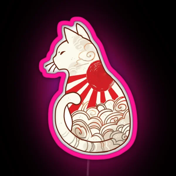 Sunset Spirit Cat RGB Neon Sign
