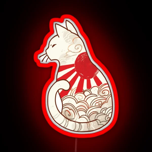 Sunset Spirit Cat RGB Neon Sign