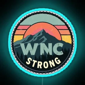 Sunset WNC Strong Badge RGB Neon Sign