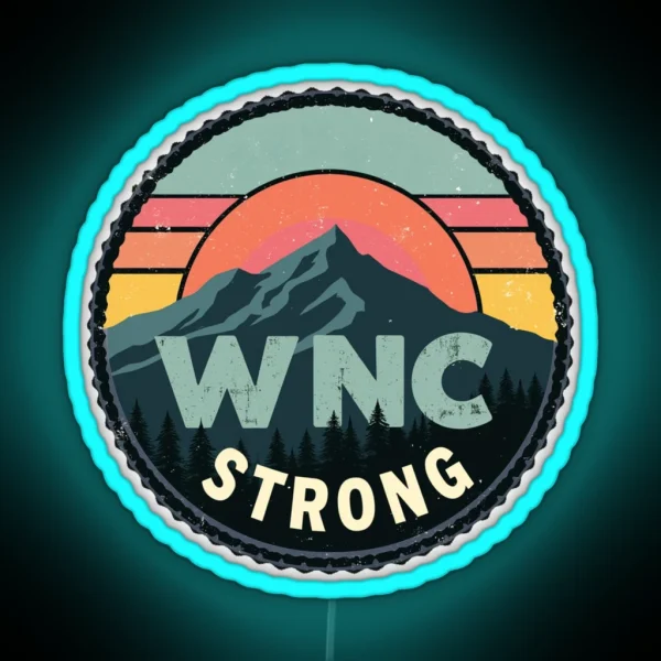 Sunset WNC Strong Badge RGB Neon Sign