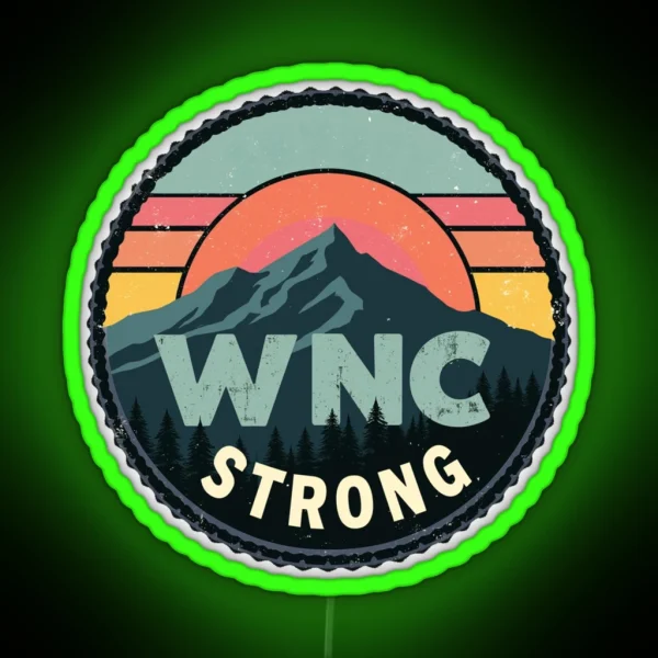 Sunset WNC Strong Badge RGB Neon Sign