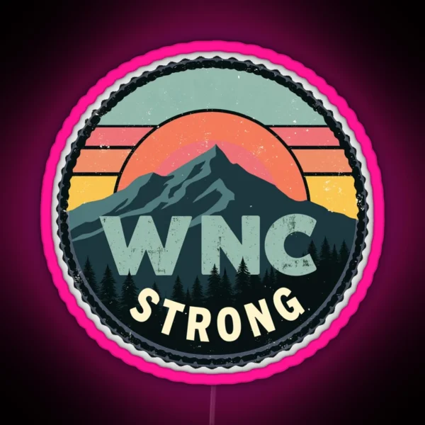 Sunset WNC Strong Badge RGB Neon Sign