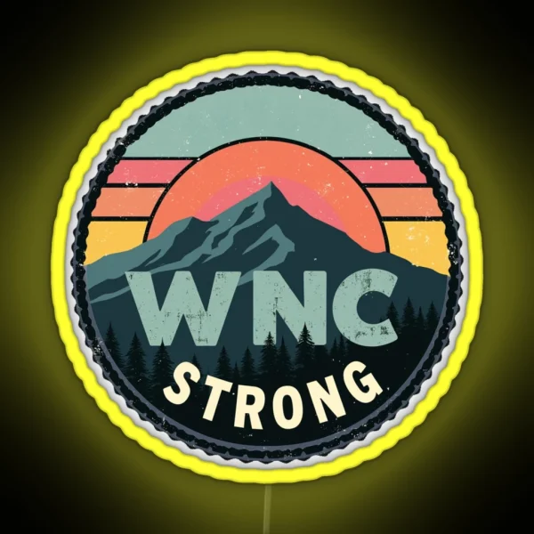 Sunset WNC Strong Badge RGB Neon Sign