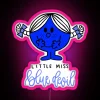 Neon pink sign featuring a playful devil design in bright, vibrant colors.