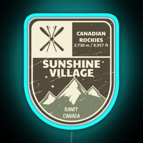 Sunshine Village Canada Canadian Rockies RGB Neon Sign