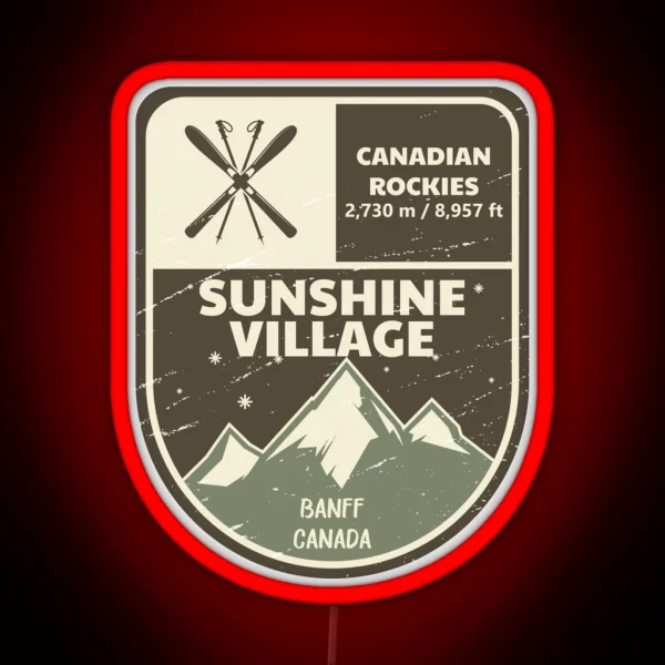 Sunshine Village Canada Canadian Rockies RGB Neon Sign