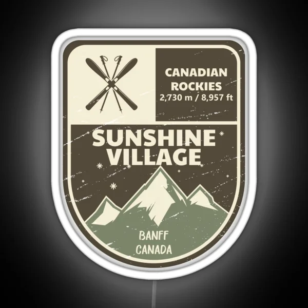 Sunshine Village Canada Canadian Rockies RGB Neon Sign