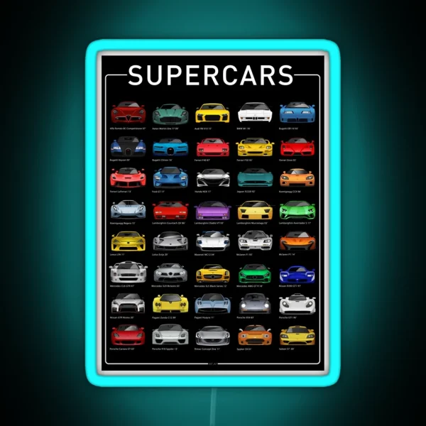 Super Cars B RGB Neon Sign