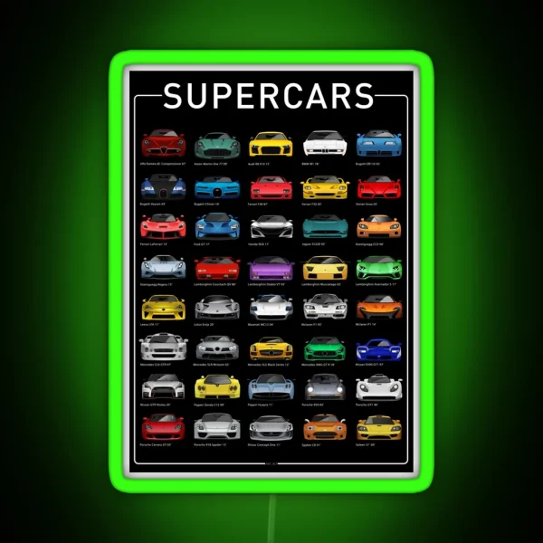 Super Cars B RGB Neon Sign