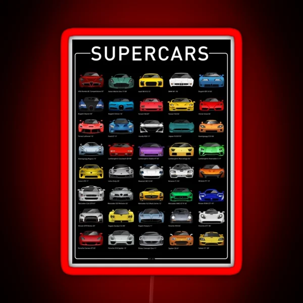 Super Cars B RGB Neon Sign