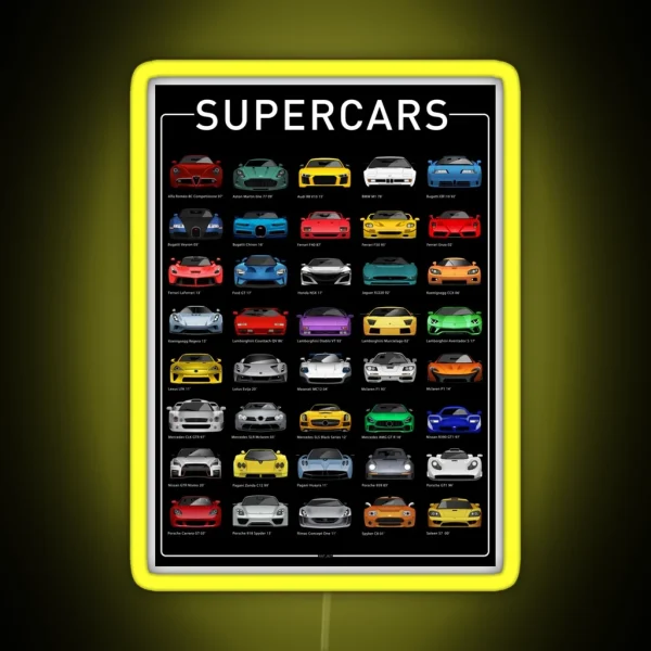 Super Cars B RGB Neon Sign