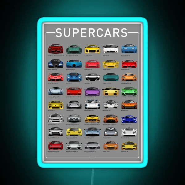 Super Cars RGB Neon Sign