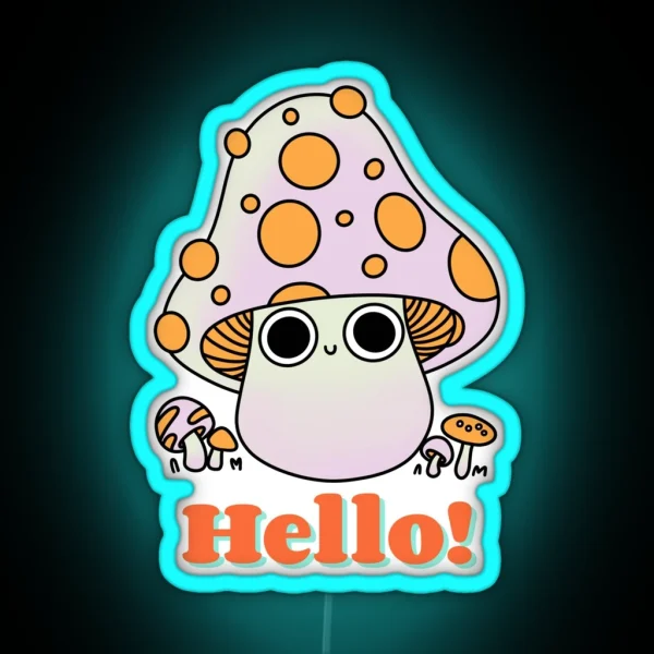 Super Cute Kawaii Fly Agaric Mushroom Cute RGB Neon Sign