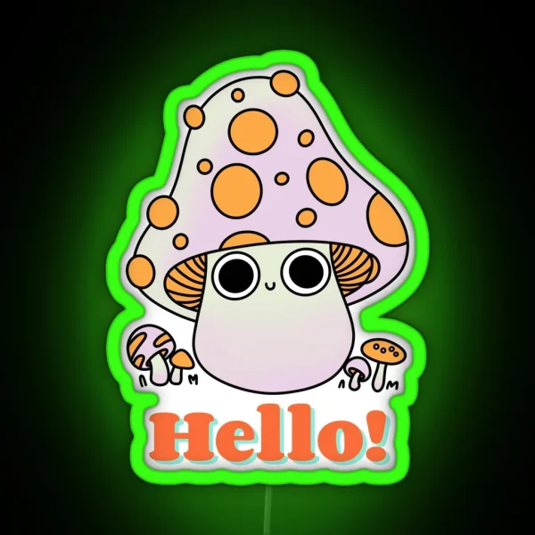 Super Cute Kawaii Fly Agaric Mushroom Cute RGB Neon Sign