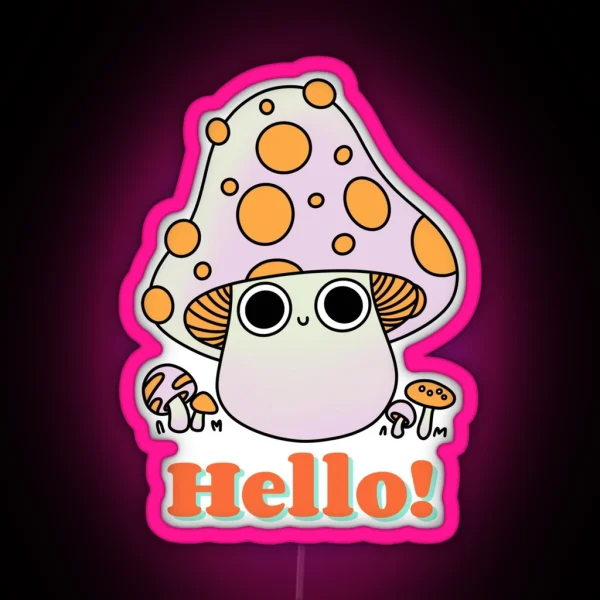 Super Cute Kawaii Fly Agaric Mushroom Cute RGB Neon Sign