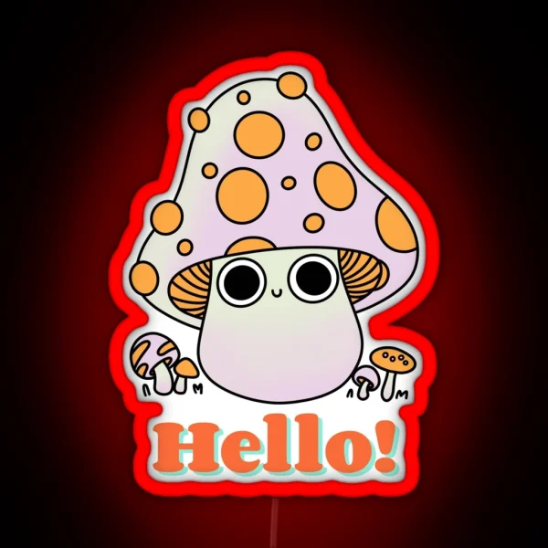 Super Cute Kawaii Fly Agaric Mushroom Cute RGB Neon Sign