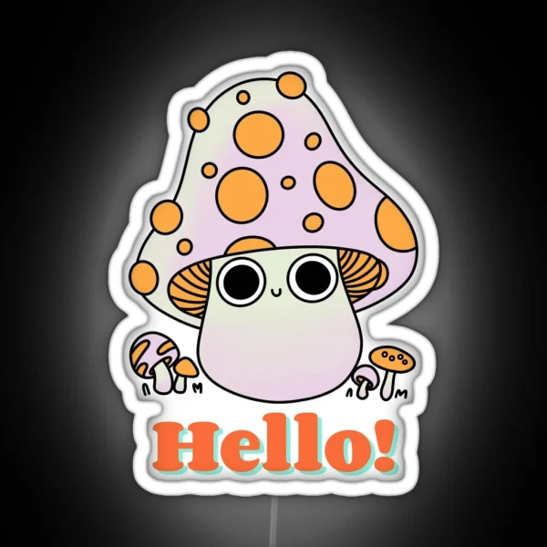 Super Cute Kawaii Fly Agaric Mushroom Cute RGB Neon Sign