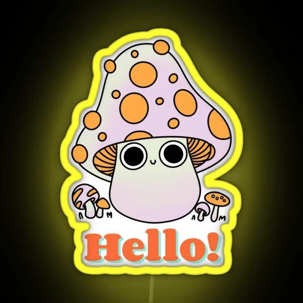 Super Cute Kawaii Fly Agaric Mushroom Cute RGB Neon Sign