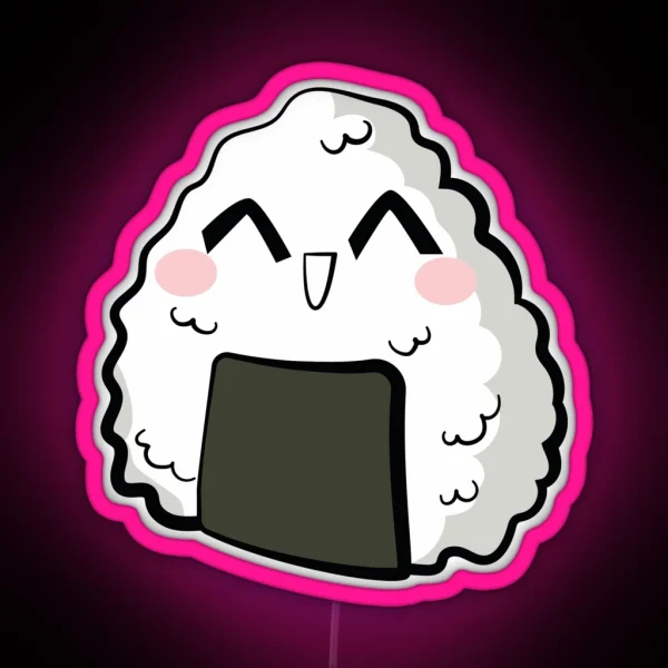 Super Cute Onigiri RGB Neon Sign