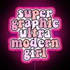 Neon pink sign with futuristic design