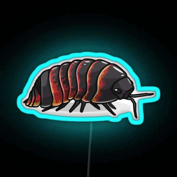 Super Red Ember Bees Isopod Roly Poly RGB Neon Sign