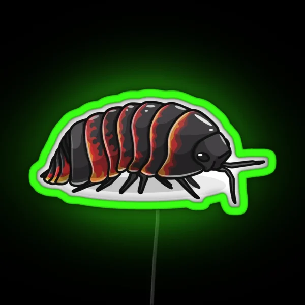 Super Red Ember Bees Isopod Roly Poly RGB Neon Sign