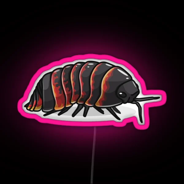 Super Red Ember Bees Isopod Roly Poly RGB Neon Sign