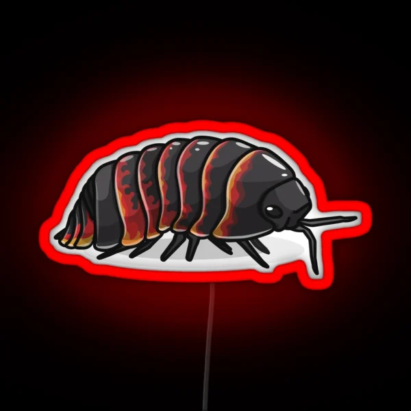 Super Red Ember Bees Isopod Roly Poly RGB Neon Sign