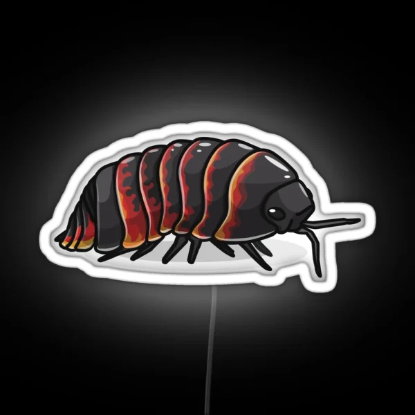 Super Red Ember Bees Isopod Roly Poly RGB Neon Sign