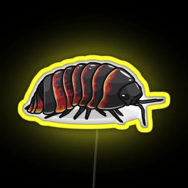 Super Red Ember Bees Isopod Roly Poly RGB Neon Sign