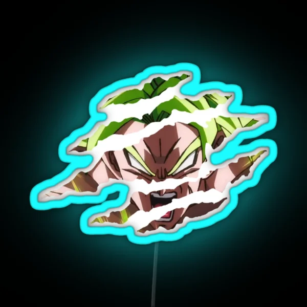 Super Saiyan Broly Claw Marks RGB Neon Sign