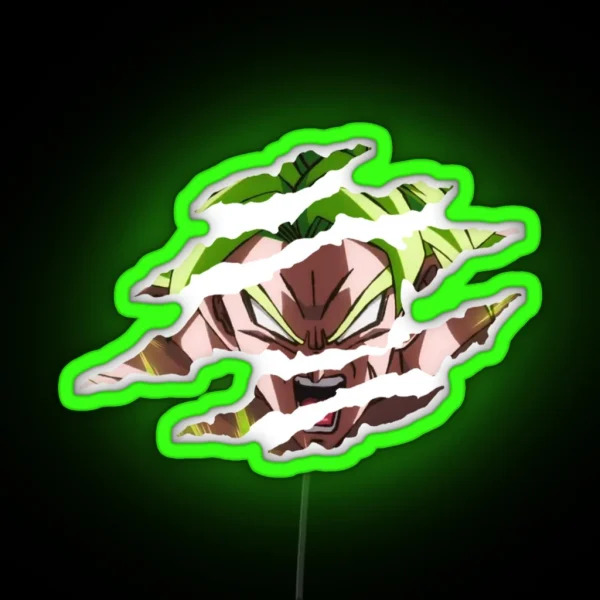 Super Saiyan Broly Claw Marks RGB Neon Sign