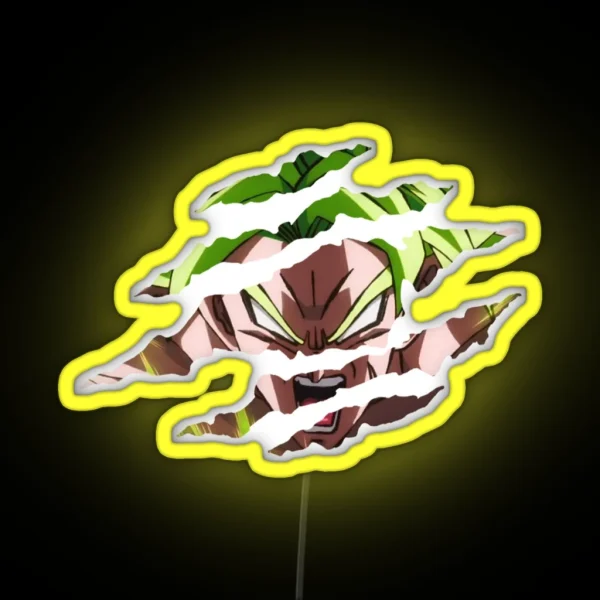 Super Saiyan Broly Claw Marks RGB Neon Sign