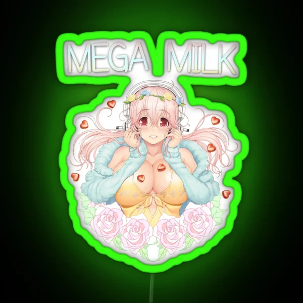Super Sonico Mega Milk Led RGB Neon Sign