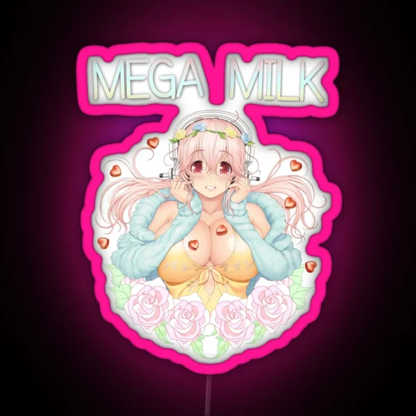 Super Sonico Mega Milk Led RGB Neon Sign