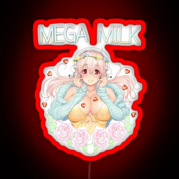 Super Sonico Mega Milk Led RGB Neon Sign