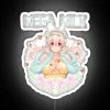 RGB neon sign with a super sonic, mega milk design in white.