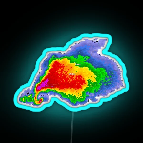 Supercell Radar Hook Echo 1 RGB Neon Sign