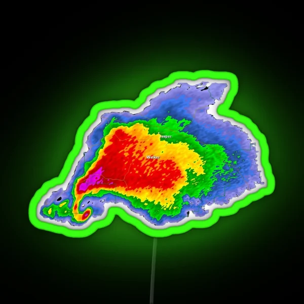 Supercell Radar Hook Echo 1 RGB Neon Sign