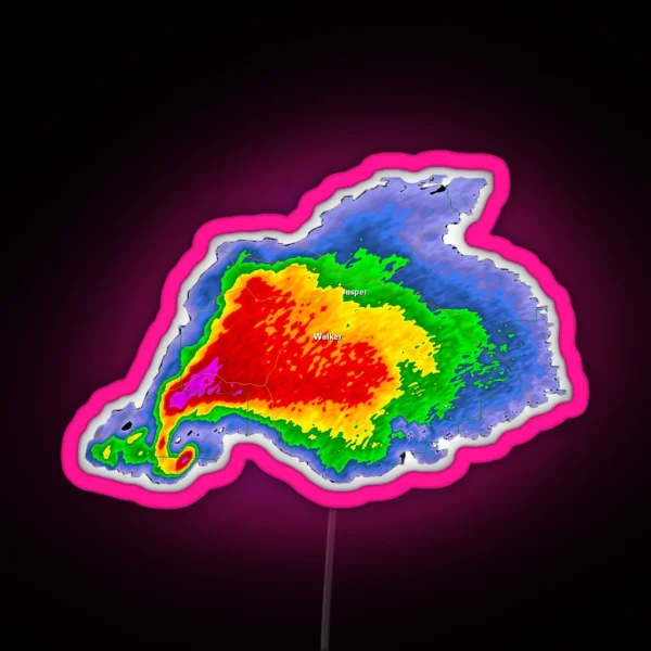 Supercell Radar Hook Echo 1 RGB Neon Sign