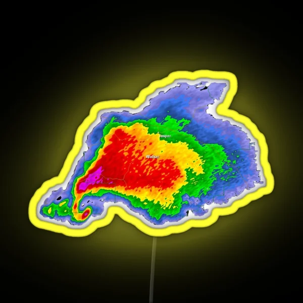 Supercell Radar Hook Echo 1 RGB Neon Sign